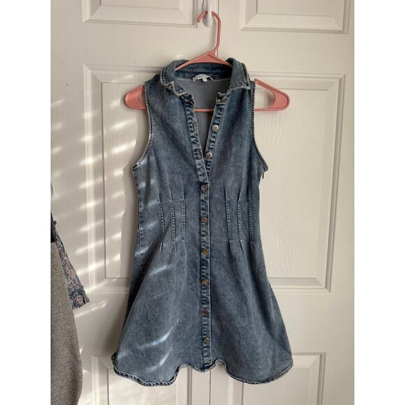 Olivaceous Dresses & Skirts - Olivaceous button front denim mini dress size s